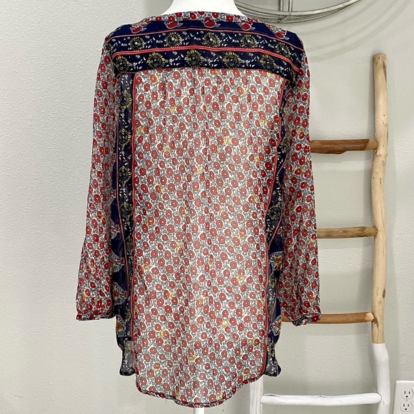 🔥Lucky Brand Bohemian sheer blouse tunic - Picture 4 of 7
